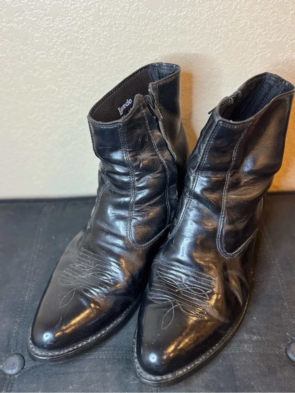 Laredo Men's Black Leather Ankle Boots
